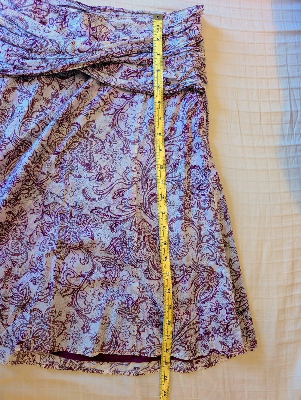 Skirt with Pink Floral Paisley Print - Picture 8 of 8